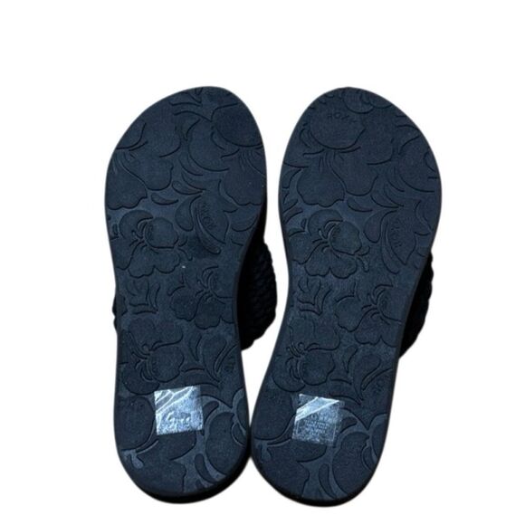 New Roxy Caila Black Wedge Flip Flop Sandal Black size 8 - Picture 3 of 5